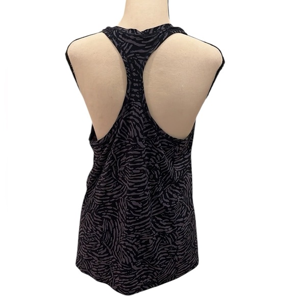 Athleta Black & Gray Zebra Racerback Tank Small - Picture 3 of 5